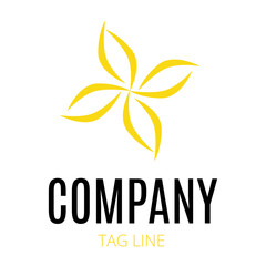 Abstract flower logo. Beauty, salon, cosmetics, yoga. Branding linear style. Looped leaves logotype design vector template. Vane.
