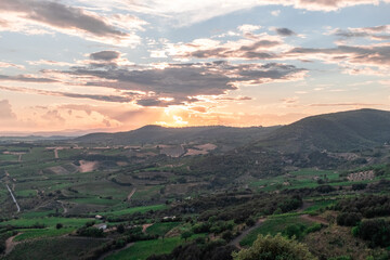 Fototapeta na wymiar Beautiful view of Tuscany landscape and landmarks. Summer in Italy