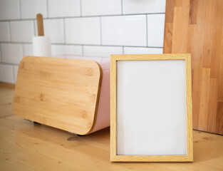bright modern kitchen detail mock up for product presentation