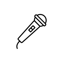 Microphone line icon isolated on white background 