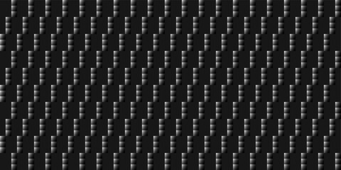Dark black Geometric grid Carbon fiber background Modern dark seamless texture Pixel diagonal lines