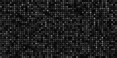 Monochrome geometric grid Pixel Art style background Modern black and white abstract mosaic texture