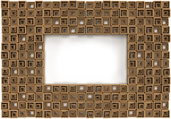 3d rendering image of wooden bubic.