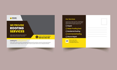 Roofing Postcard Template Design