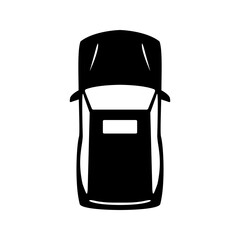 Top view of SUV car glyph icon isolated on white