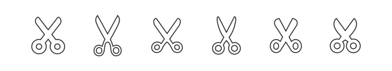 Scissors icon set. Simple pictogram. Isolated.