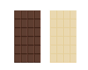 Dark and white chocolate bars 