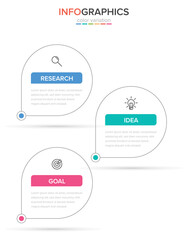 Fototapeta premium Vertical infographic design with icons and 3 options or steps. Thin line. Infographics business concept. Can be used for info graphics, flow charts, presentations, mobile web sites, printed materials.
