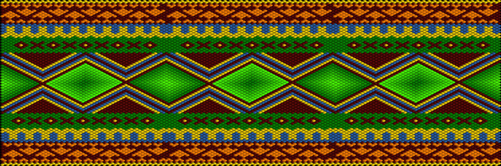 Folk ornament, national pattern, ethnic embroidery, ornamental texture, traditional geometric motives of the tribes of the African continent. - obrazy, fototapety, plakaty