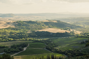 Fototapeta premium Beautiful view of Tuscany landscape and landmarks. Summer in Italy