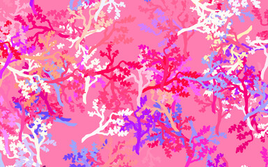 Light Blue, Red vector abstract design with leaves, branches.