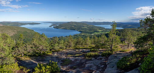 Stunning View of Sweden High Coast and Skuleskogen National park idyllic Wilderness from Skule...