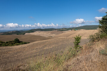 Beautiful view of Tuscany landscape and landmarks. Summer in Italy