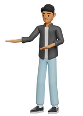 3D illustration of man posing for presentation