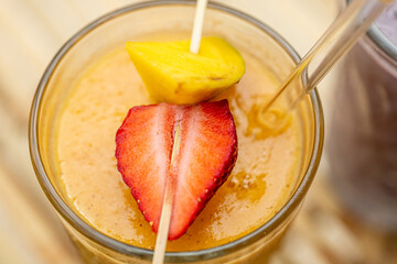 mango  smoothie with strawberry
