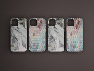 Smartphone cover or case in plain background 3d rendering