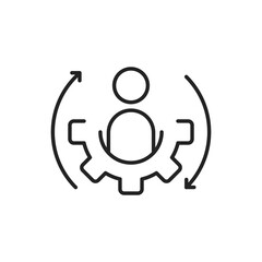 thin line black gear like leader management icon