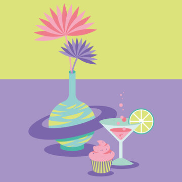 Cupcake, cocktail and planet shaped vase