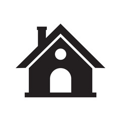 Real estate property house icon | Black Vector illustration |