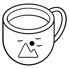 Premium outline icon of coffee mug 