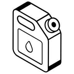 A scalable linear icon of oil can 