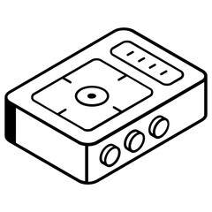 Fototapeta premium A customizable outline icon of gas stove 