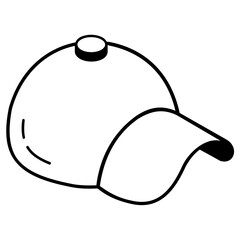 A well-designed linear icon of p cap 