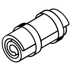 Check outline icon of sleeping bag 