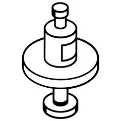 A linear icon of bottle is up for premium use 