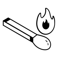 A handy outline icon of matchstick 