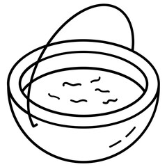 Download linear icon of food bucket 