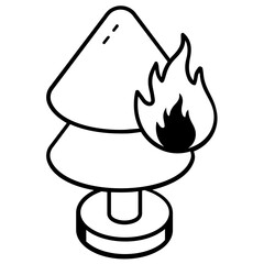 An amazing linear icon of tree 