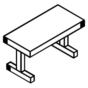 recommend clip art: Easy to use outline icon of bench 