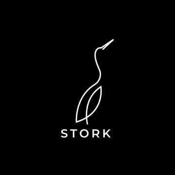 minimalist modern stork logo design