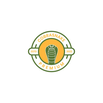 colored snake cobra vintage badge logo