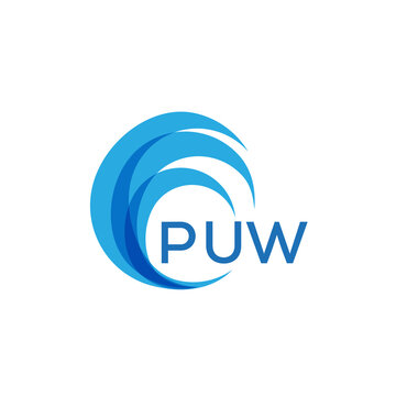PUW letter logo. PUW blue image on white background. PUW Monogram logo design for entrepreneur and business. PUW best icon.
