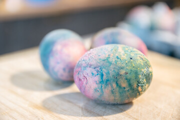 Beautiful colorful Easter eggs. Happy Easter.