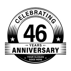 Fototapeta premium 46 years anniversary celebration design template. 46th logo vector illustrations. 