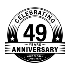 Obraz premium 49 years anniversary celebration design template. 49th logo vector illustrations. 