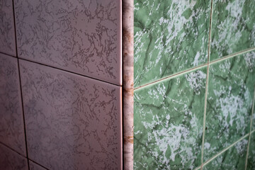 tile decor, corner, close-up as a texture for a lantern