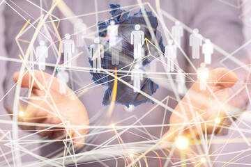 3D map of Germany. Map of Germany land border with flag. Germany map on white background. 3d rendering.