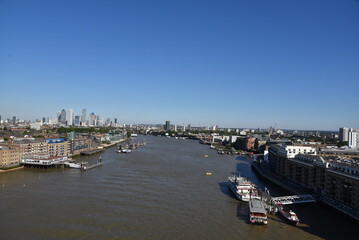 Fototapeta na wymiar A nice view of Thames from Tower Bridge.