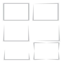 A set of corner shadows for sheets of paper, banners, and posters