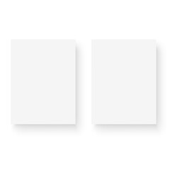 Two sheets white blank template. 