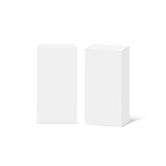 White blank cardboard package boxes mockup.  
