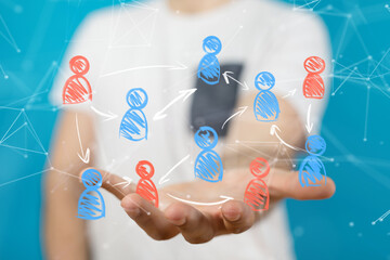 Social Networking illustration team group