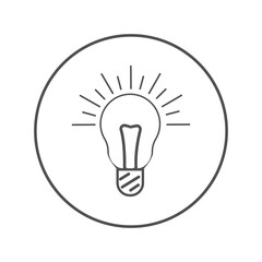Creative electric light bulb icon | Circle version icon |
