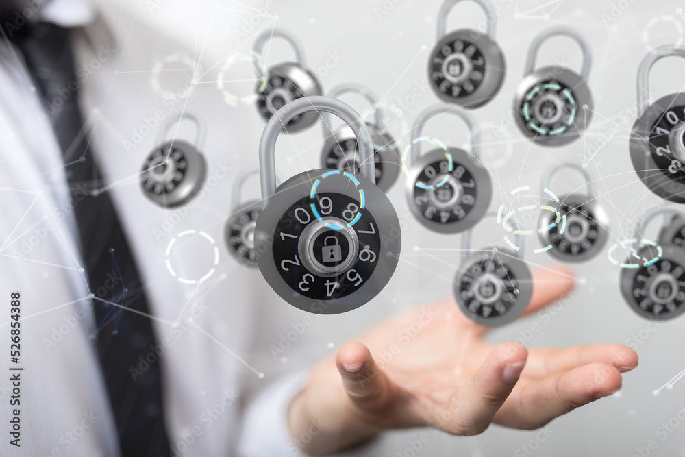 Poster security data code digital concept