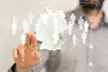 Map - Germany - 3D-Illustration digital.