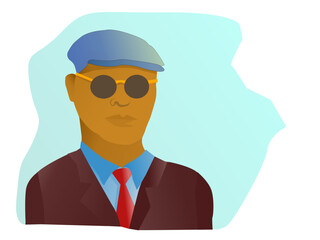 a person in a hat looking to